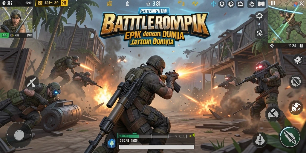 Screenshot gameplay 8II menunjukkan aksi Battle Royale yang mendebarkan.