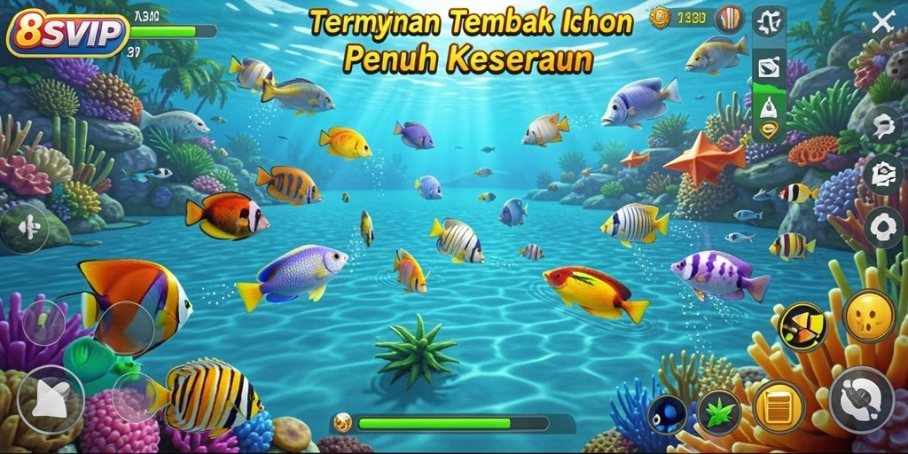 Tangkapan layar utama permainan Tembak Ikan yang mengasyikkan.