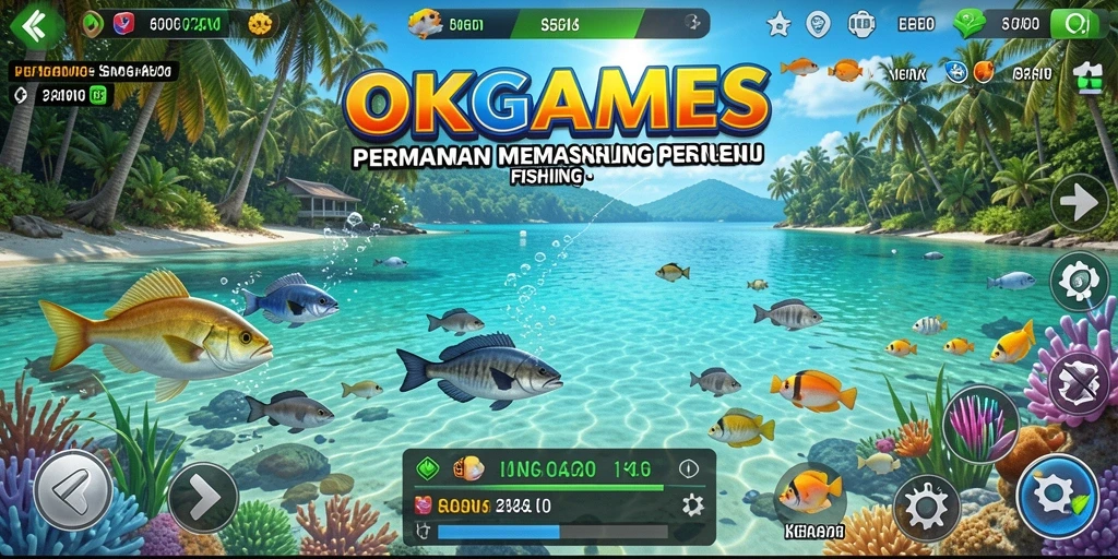 Tampilan gameplay OKGAMES yang realistis dan seru dalam memancing.